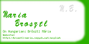 maria brosztl business card